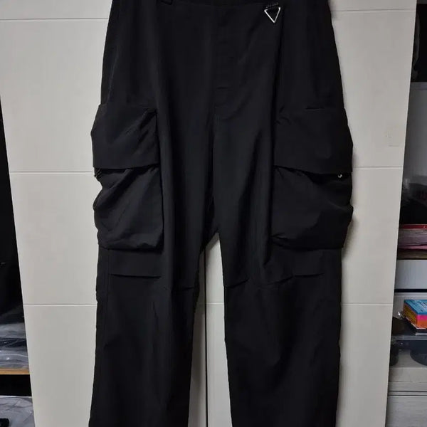 [BUNJANG] Solid Homme Black Poly Cargo Belted Pants / (46) 솔리드옴므 블랙 폴리 카고 벨티드 팬츠