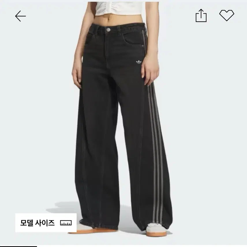 [BUNJANG] Adidas Originals Loose Denim Pants Medium Black 28 / 아디다스 오리지널스 루즈 데님 팬츠 미디움 블랙 28 사이즈