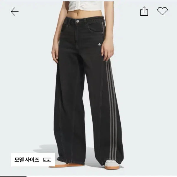 [BUNJANG] Adidas Originals Loose Denim Pants Medium Black 28 / 아디다스 오리지널스 루즈 데님 팬츠 미디움 블랙 28 사이즈