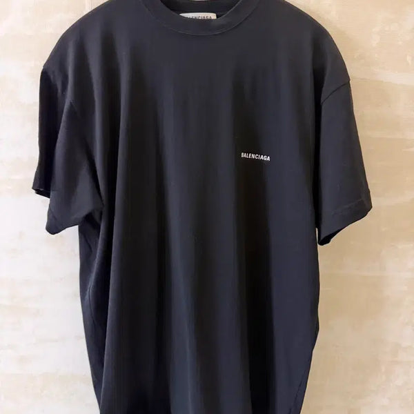 [BUNJANG] Balenciaga Mini Logo Short Sleeve T-Shirt Black / 발렌시아가 미니 로고 반팔 티셔츠 블랙 (M사이즈)