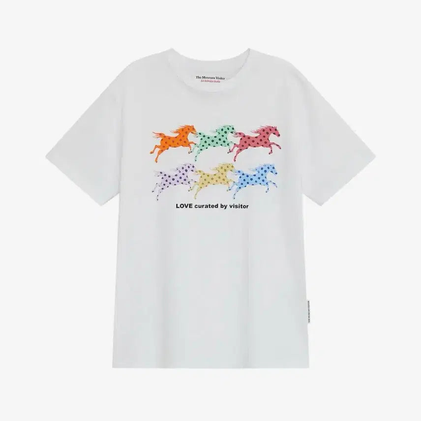 [BUNJANG] The Museum Visitor DOT HORSE GRAPHIC T-SHIRT (WHITE) / 더뮤지엄비지터 DOT HORSE GRAPHIC T-SHIRT (WHITE