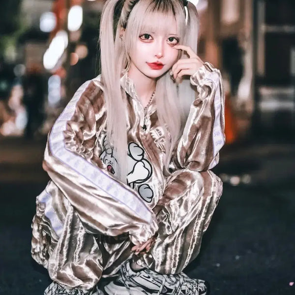 [BUNJANG] KRY Clothing Harajuku Jirai-kei Tracksuit Set / kry clothing 하라주쿠 지뢰계 트레이닝 셋업