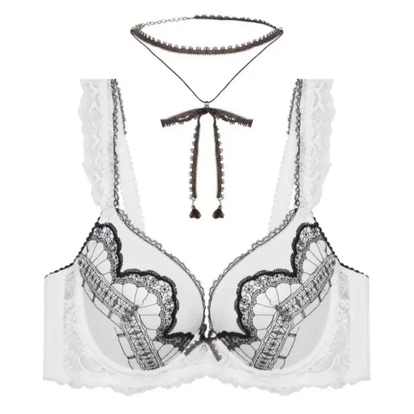[BUNJANG] EBLIN White Black Lace Bra 85D / (새상품) 에블린 화이트 블랙 레이스 브라 85D
