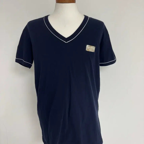 [BUNJANG] Dolce & Gabbana Navy V-Neck T-Shirt / Dolce&GABANA 네이비 브이넥 티셔츠 46