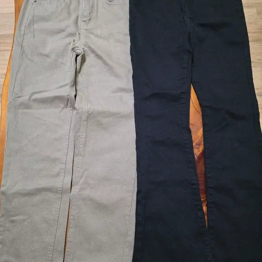 [BUNJANG] Khaki Cotton Pants & Black Bootcut Pants Bundle / 카키바지/블랙 부츠컷 바지 두개일괄