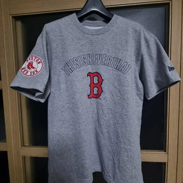 [BUNJANG] Boston Red Sox New Era Short Sleeve T-Shirt Grey / 보스턴 레드삭스 뉴에라 반팔 티셔츠 그레이95