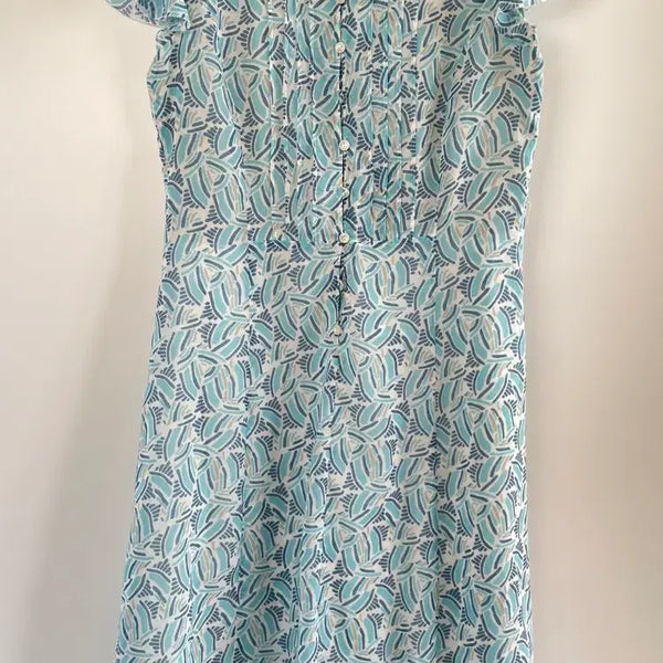[BUNJANG] Vintage Japanese Abstract Geometric Print Short Sleeve Maxi Dress / [무배] 일본 빈티지 추상 기하학 반팔 롱 원피스