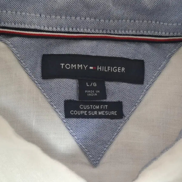[BUNJANG] Tommy Hilfiger Golf Luxury Linen Shirt White L / (득템 찬스) 타미힐피거 골프 럭셔리 린넨 셔츠 110