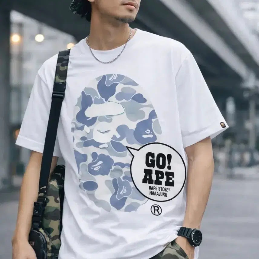 [BUNJANG] BAPE Short Sleeve T-Shirt White / 베이프 반팔티 화이트