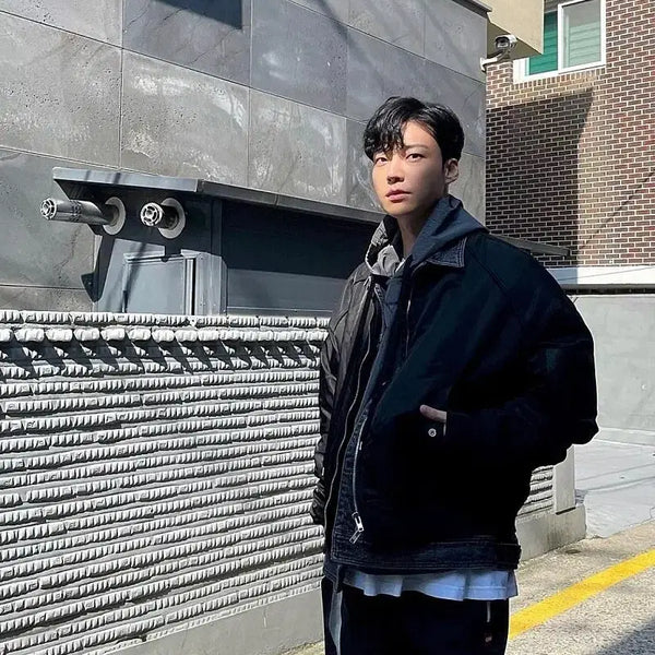 [BUNJANG] Juun.J Denim Layered MA-1 Trucker Jacket (Size 52) / 준지 109만 데님 레이어드 트러커 마원