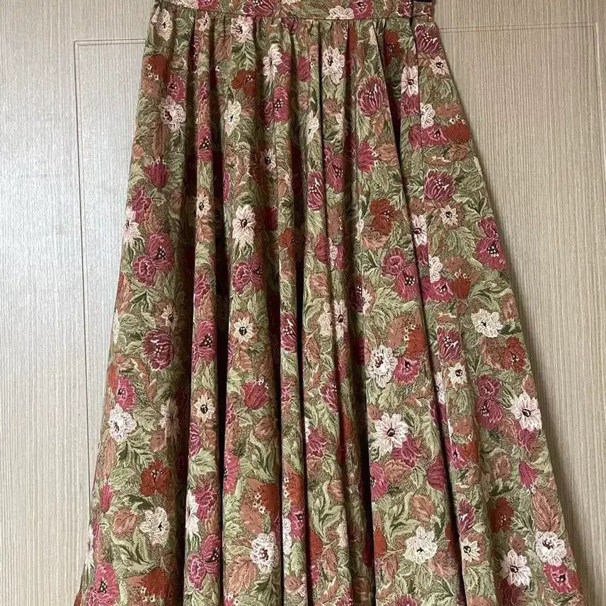 [BUNJANG] Vintage Flower Pleated Skirt / 빈티지 플라워 플리츠 스커트