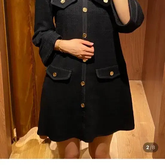 [BUNJANG] Sandro Long Sleeve Tweed Mini Dress / 산드로 (Sandro)긴소매 쇼츠 트위드 드레스