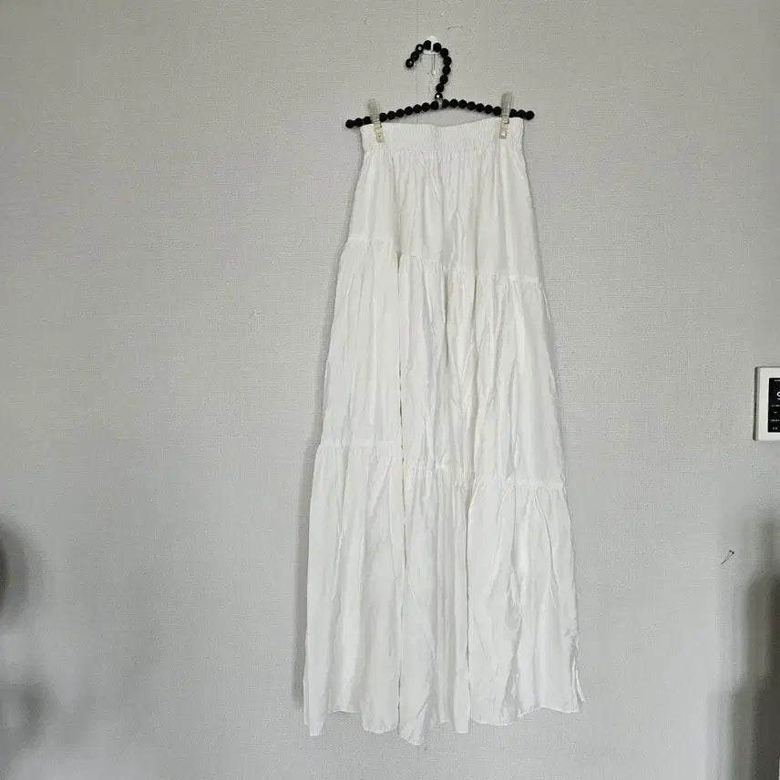 [BUNJANG] White Long Skirt / 화이트 롱 스커트