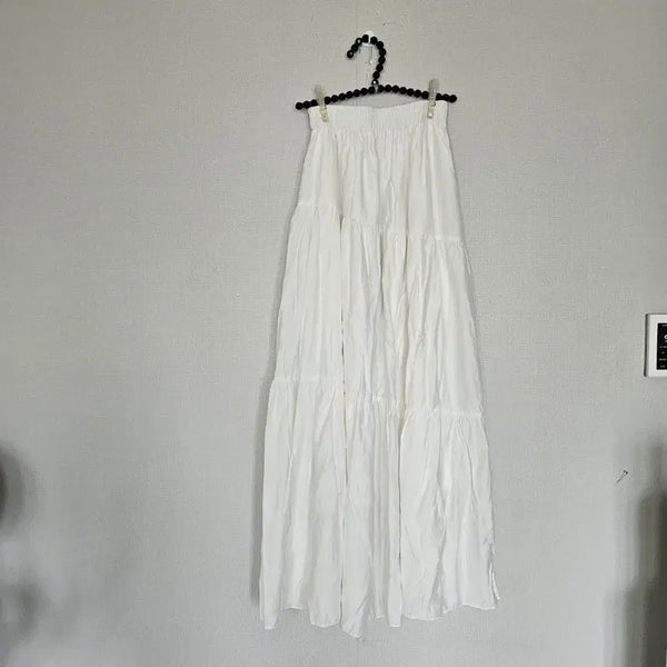 [BUNJANG] White Long Skirt / 화이트 롱 스커트