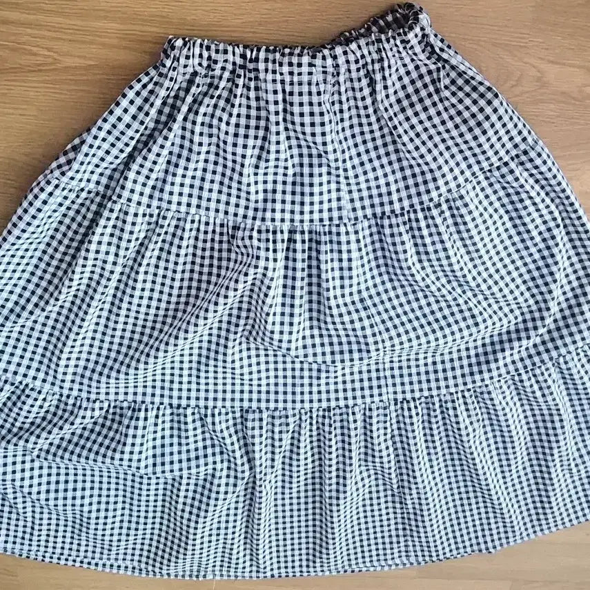 [BUNJANG] Checked Ruffle Midi Skirt / 체크무늬 프릴 스커트