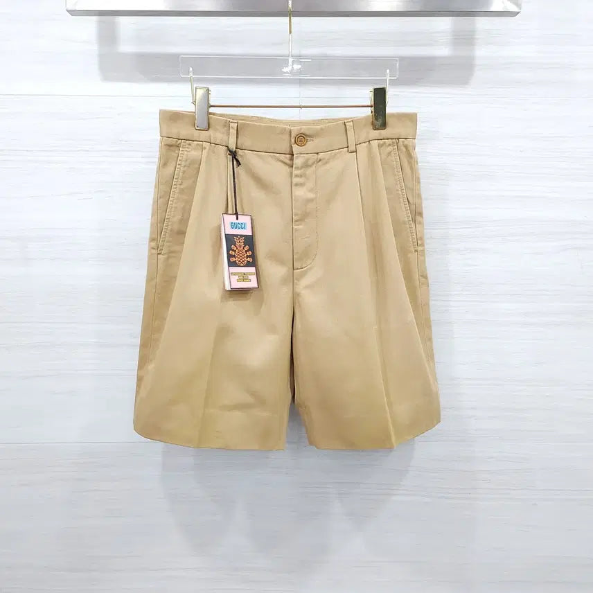 [BUNJANG] Gucci Pineapple Logo Patch Beige Shorts 671828 / 46 / 구찌 파인애플 로고 패치 베이지 반바지 671828