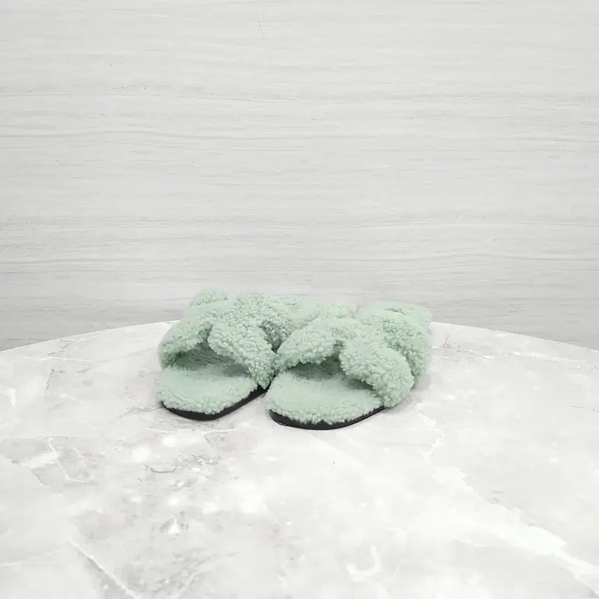 [BUNJANG] Hermes Shearling Oran Sandals Slippers Mint 36.5 / 36.5 / 에르메스 시어링 오란 샌들 슬리퍼 민트