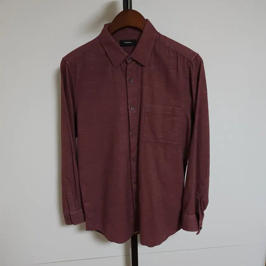 [BUNJANG] Theory Cotton Shirt Wine XS / XS 띠어리 셔츠 코튼 남성 와인