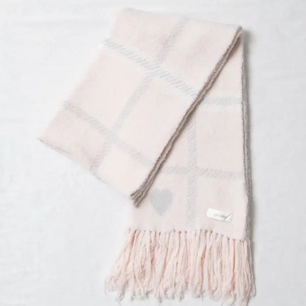 [BUNJANG] Fium Jirai Kei Pink Muffler Heart Check Pattern / 피움 양산형 지뢰계 리즈리사 핑크 머플러 하트