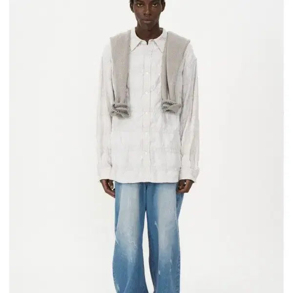 [BUNJANG] Insilence Wrinkle Check Shirt / 인사일런스  링클체크