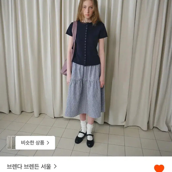 [BUNJANG] Brenda Brandon Seoul Mellow Check Skirt Ivory Blue / 브렌다브렌든 서울 mellow check skirt - ivoryblue