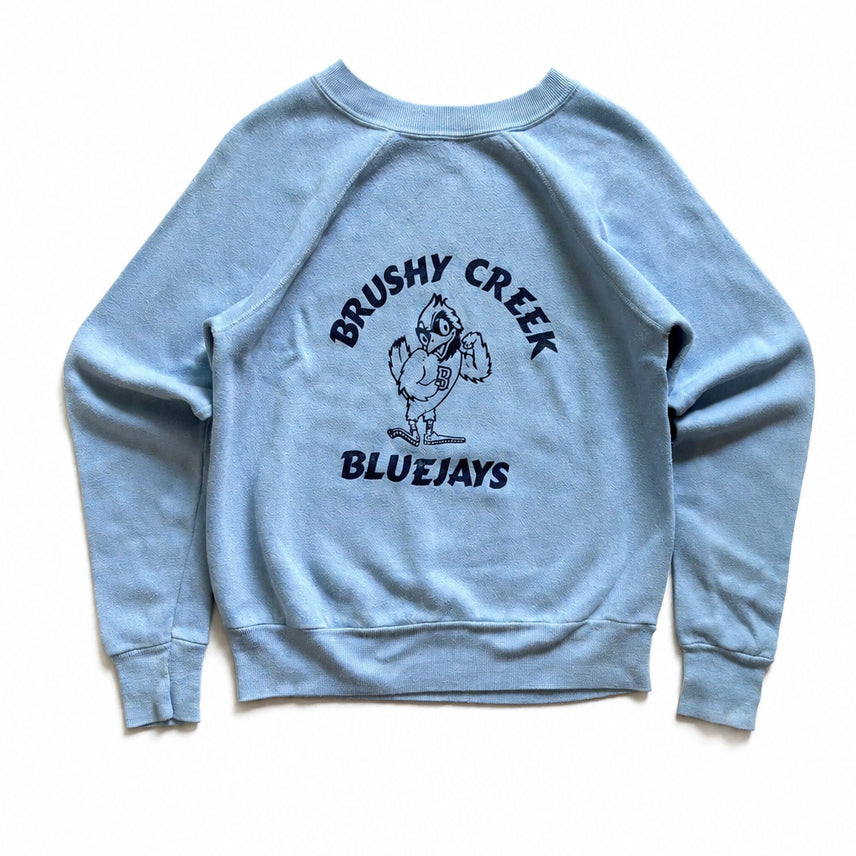 [BUNJANG] 70s Brushey Creek Bluejays Vintage Sweatshirt / 70's 'BRUSHY CREEK BLUEJAYS' 빈티지 스웻셔츠 M