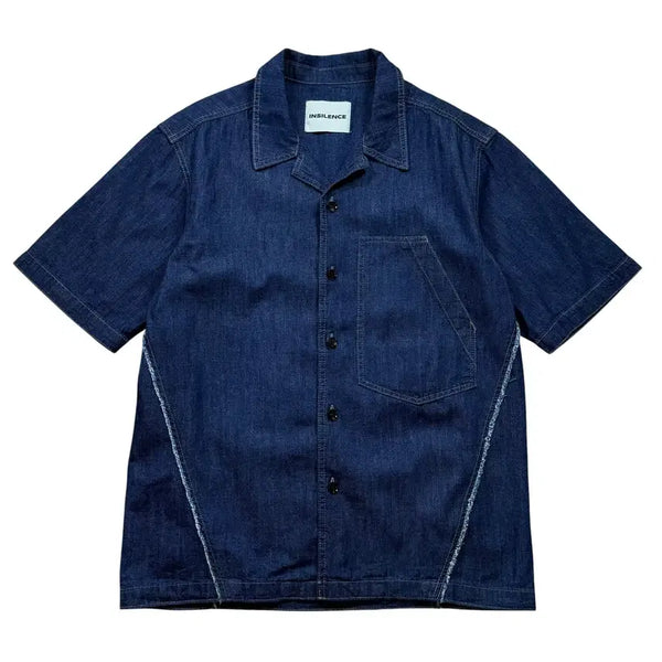 [BUNJANG] INSILENCE Vintage Cutting Line Denim Shirt / 인사일런스 빈티지 커팅라인 데님 셔츠