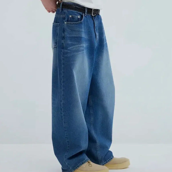 [BUNJANG] Leahr Sand Washing Balloon Wide Denim Pants (M) / 르아르 샌드 워싱 벌룬 와이드 데님팬츠 M