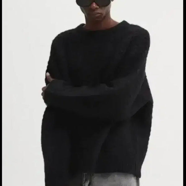 [BUNJANG] D.ANSSER Cable Knit Sweater L Black / 디앤써 dnsr 케이블 니트