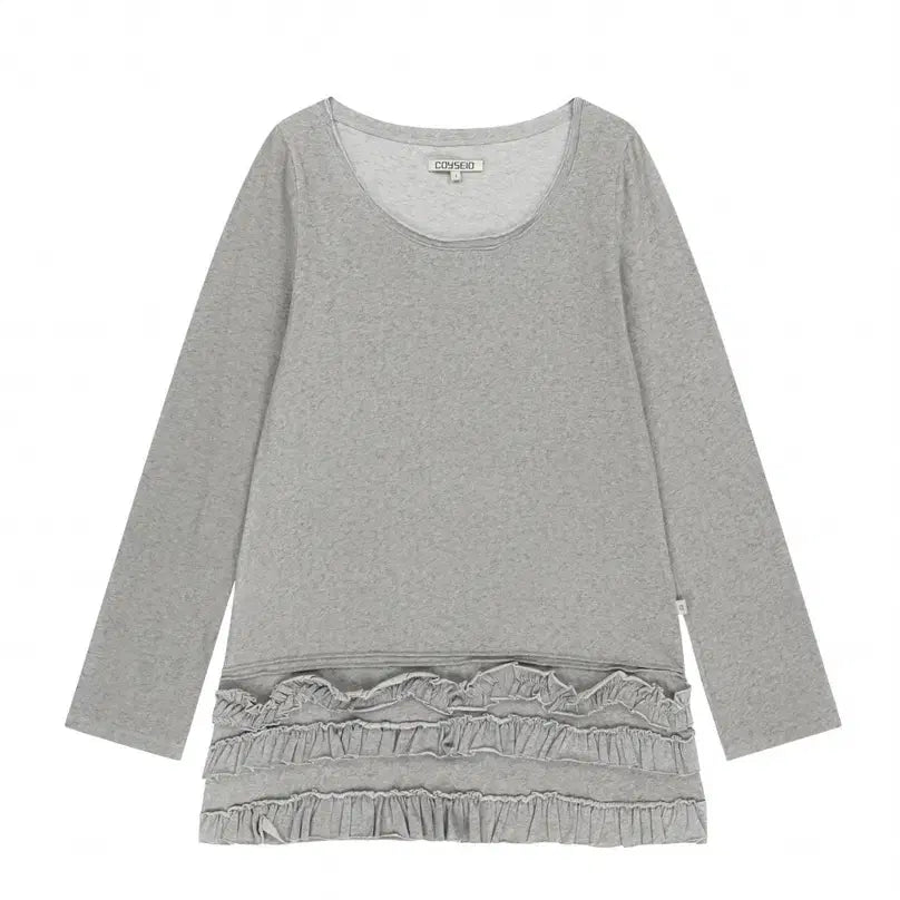 [BUNJANG] KOSEIO MULTIPLE FRILL DRESS LIGHT GREY / 코이세이오 BOTTOM MULTIPLE FRILL DRESS