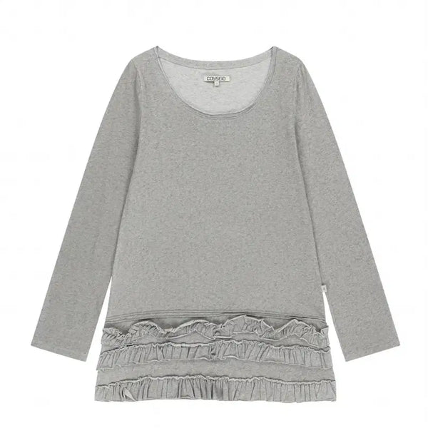[BUNJANG] KOSEIO MULTIPLE FRILL DRESS LIGHT GREY / 코이세이오 BOTTOM MULTIPLE FRILL DRESS