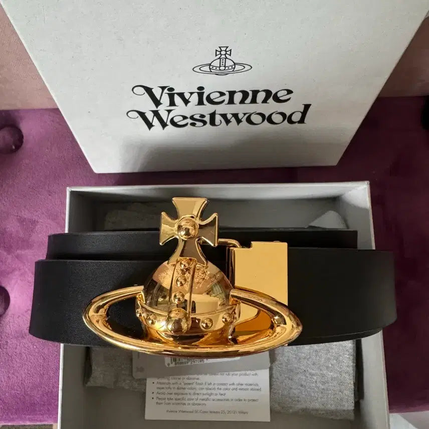 [BUNJANG] Vivienne Westwood Orb Buckle Leather Belt Black / [미착용 새제품] 비비안웨스트우드 ORB 버클 벨트 블랙