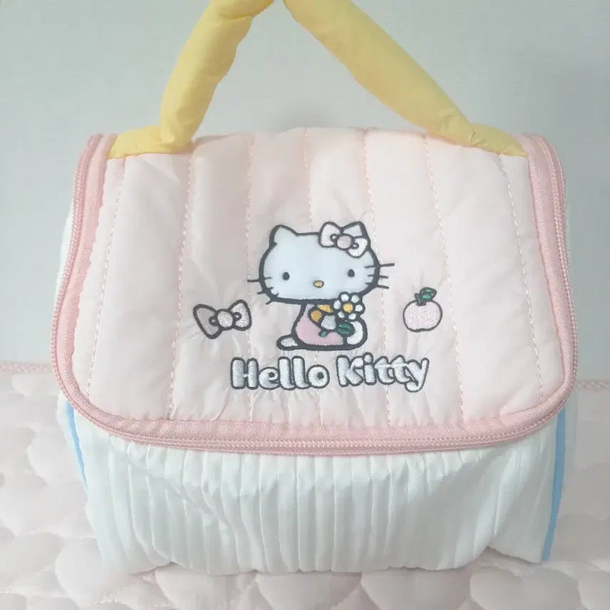 [BUNJANG] Sanrio Hello Kitty Handle Multi-purpose Pouch Bag Pink / 산리오 헬로키티 손잡이 다용도 화장품 도시락 수납 핑크 파우치 가방