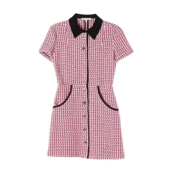 [BUNJANG] Maje Pink Tweed Dress Size 36 / 마쥬 트위드 핑크 블랙 36