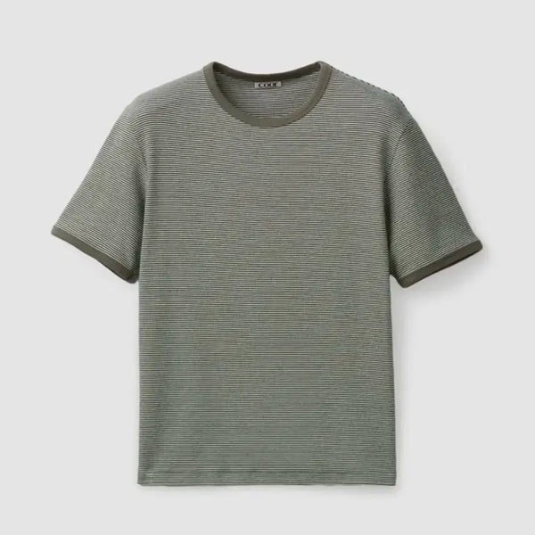 [BUNJANG] Coour Stripe Ringer T-Shirt L / 쿠어 스트라이프 링거 티셔츠 L
