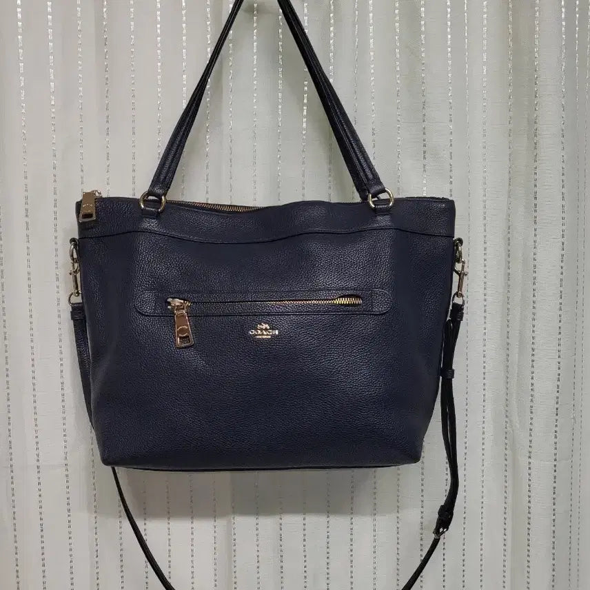 [BUNJANG] Coach Tyler Pebble Tote Bag Navy / 코치 타일러 페블 토드백