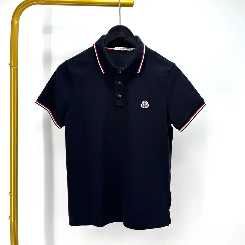 [BUNJANG] Moncler Short Sleeve Polo Shirt Navy / [S사이즈] 몽클레어 반팔 PK 카라티 티셔츠 네이비