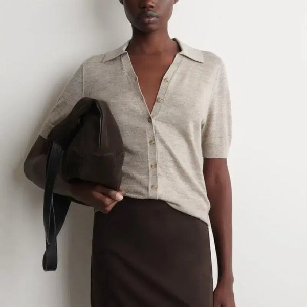[BUNJANG] COS Knitted Linen Merino Short Sleeve Shirt XS / 코스 cos 니티드 린넨 메리노 쇼트 슬리브 셔츠 xs