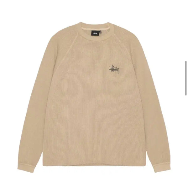 [BUNJANG] Stussy Raglan Thermal Long Sleeve Crew Sand 2XL / [2XL] 스투시 래글런 써멀 롱슬리브 크루 샌드