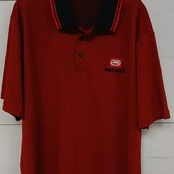 [BUNJANG] Eco United 3L Red Black Striped T-Shirt (Size 110) / 에코 유니타드 3L 레드 블랙 줄무늬 티셔츠 골프시착용 110사이즈정도