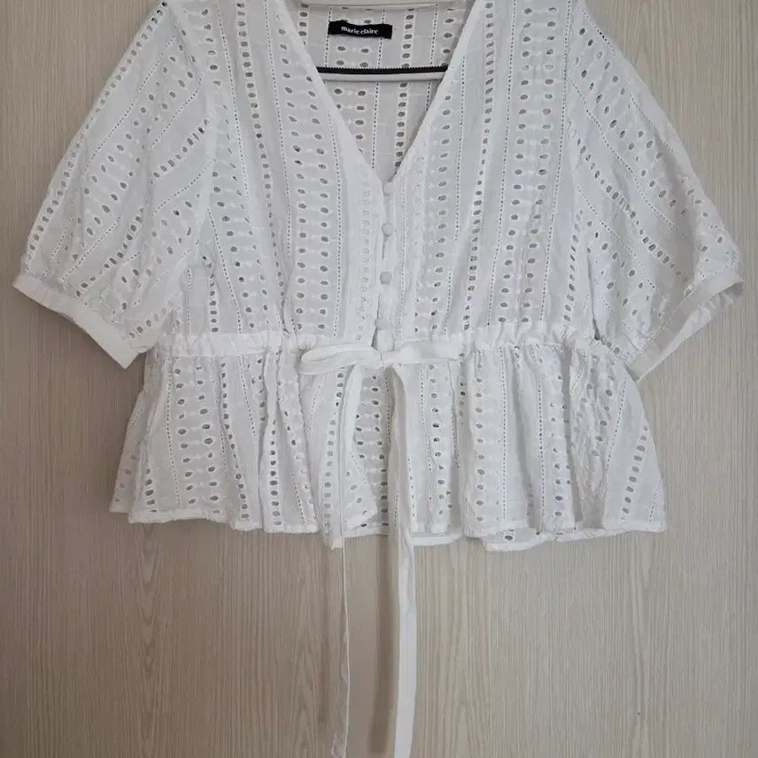 [BUNJANG] Marie Claire Short Sleeve Blouse Size 55 / 마리끌레르 반팔 블라우스 55