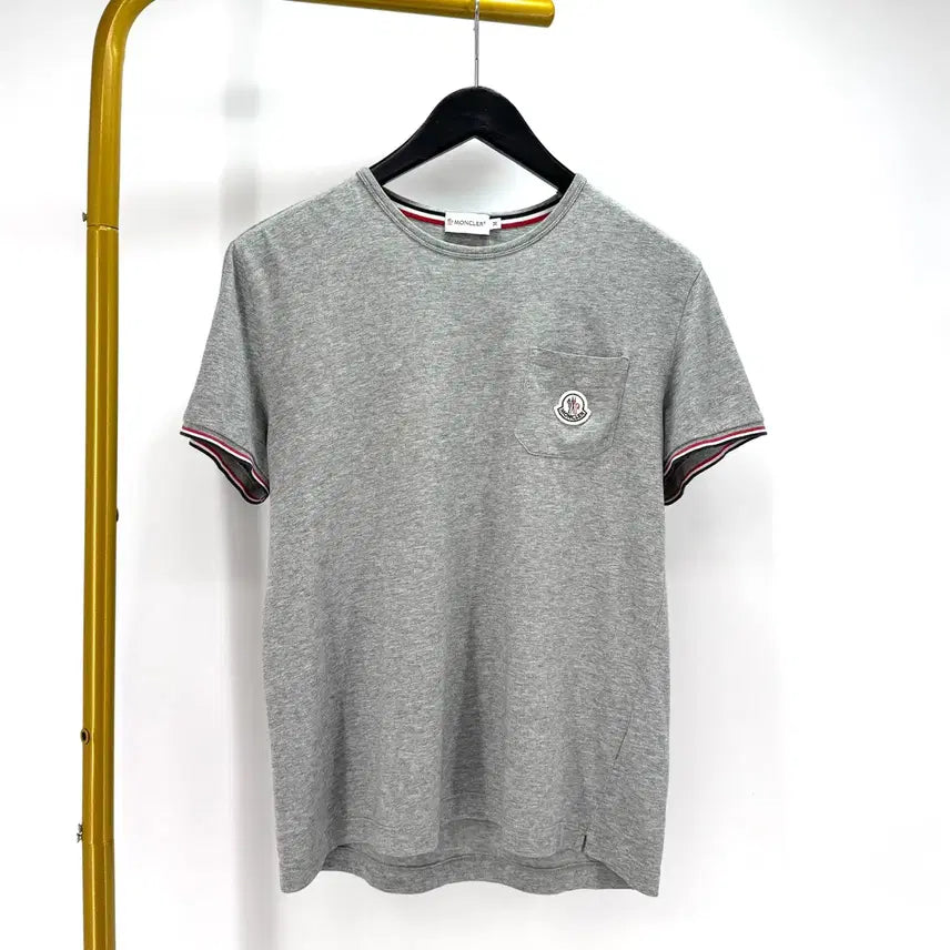 [BUNJANG] Moncler Pocket T-Shirt Grey M / [M사이즈] 몽클레어 포켓 반팔 티셔츠 그레이