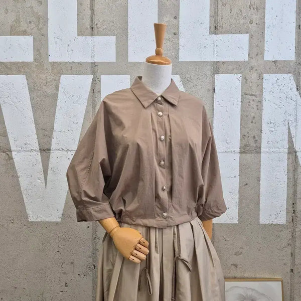 [BUNJANG] Lepita 2025 Crop Shirt Blouse / 르피타 2025상품  크롭 셔츠블라우스