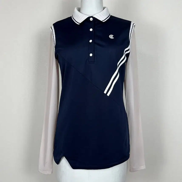 [BUNJANG] Cleveland Golf Long Sleeve T-Shirt Women's M Navy / 클리브랜드 카라 긴팔 티 골프 여M 95 라덴 빈티지
