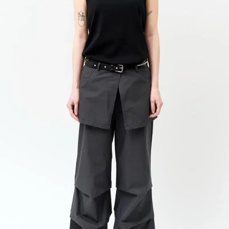 [BUNJANG] HiFivePunk Forty Skirt Pants Charcoal / 하이파이펑크 Forty Skirt Pants 차콜