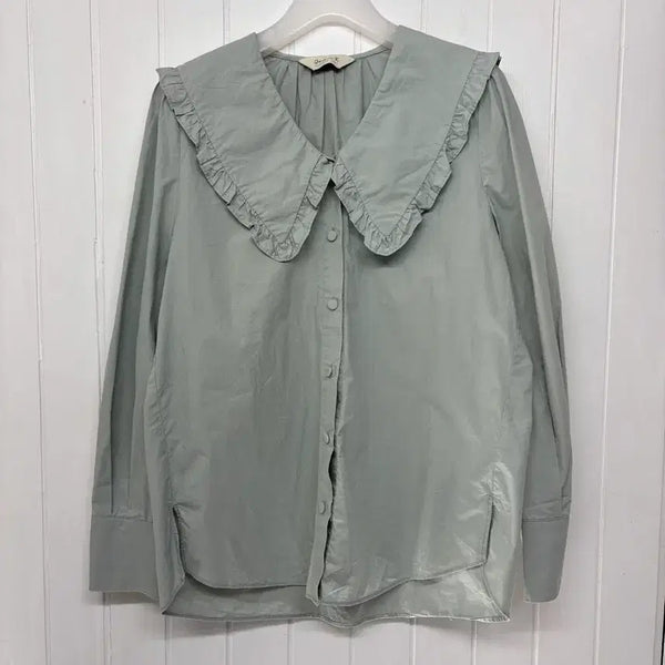 [BUNJANG] Dearkace Lace Collar Blouse - Mint, Size 55 / 디어케이 레이스카라 블라우스 여성55 ㅡ0701
