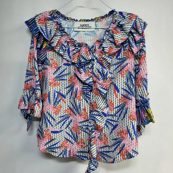 [BUNJANG] Lucky Chouette Frill Blouse / 럭키슈에뜨 프릴 블라우스 36 (49-56)
