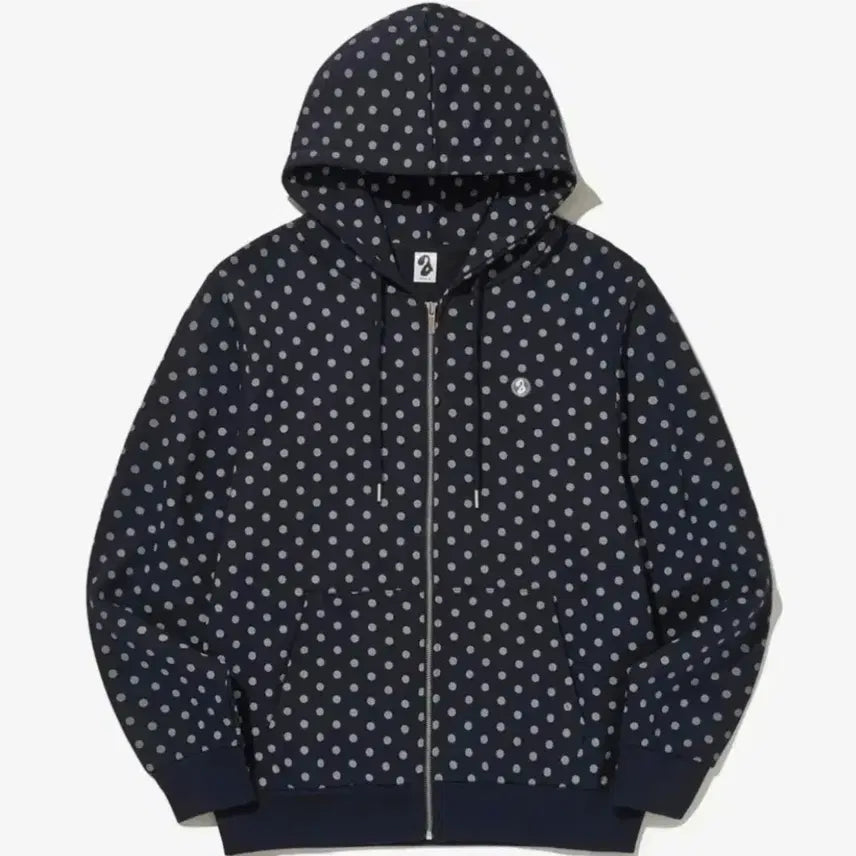 [BUNJANG] ENOCHO April Eight Dot Hooded Zip-Up Navy / 에노시 에이프릴에잇 도트 후드집업 네이비