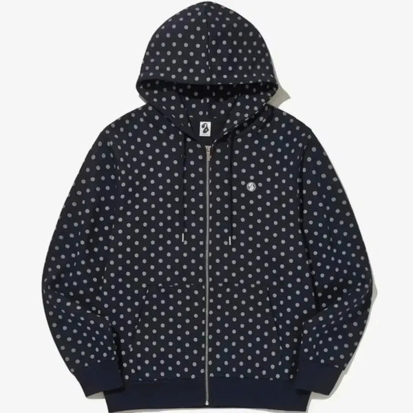 [BUNJANG] ENOCHO April Eight Dot Hooded Zip-Up Navy / 에노시 에이프릴에잇 도트 후드집업 네이비
