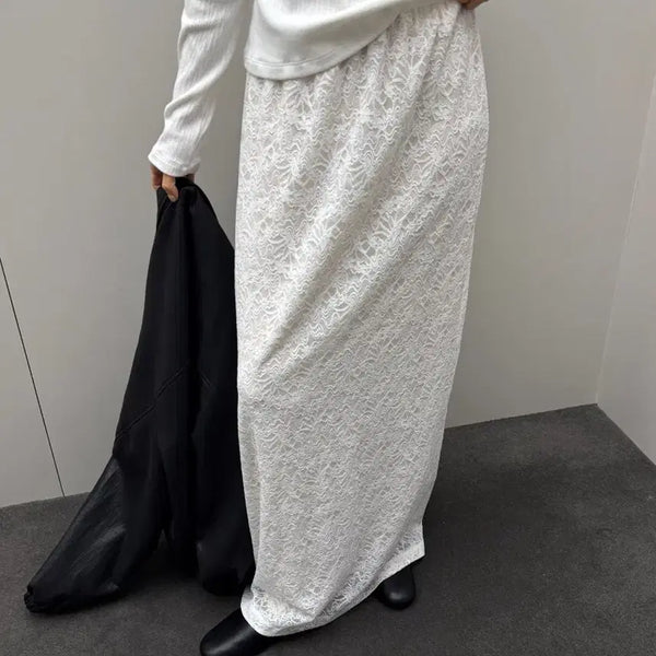 [BUNJANG] Sime Strech Lace Skirt (Ivory) / [미착용새상품] 씨미 스트레치 레이스 스커트